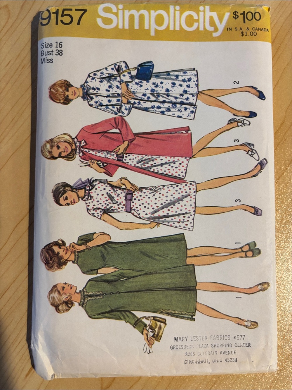 Vintage 1970 Simplicity 9157 ~ Coat & Dress ~ Misses Size 16, Bust 38